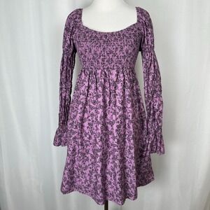 Wild Fable Babydoll Fairy Grunge Dress XS Floral Whimsigoth Smocked Cottagecore